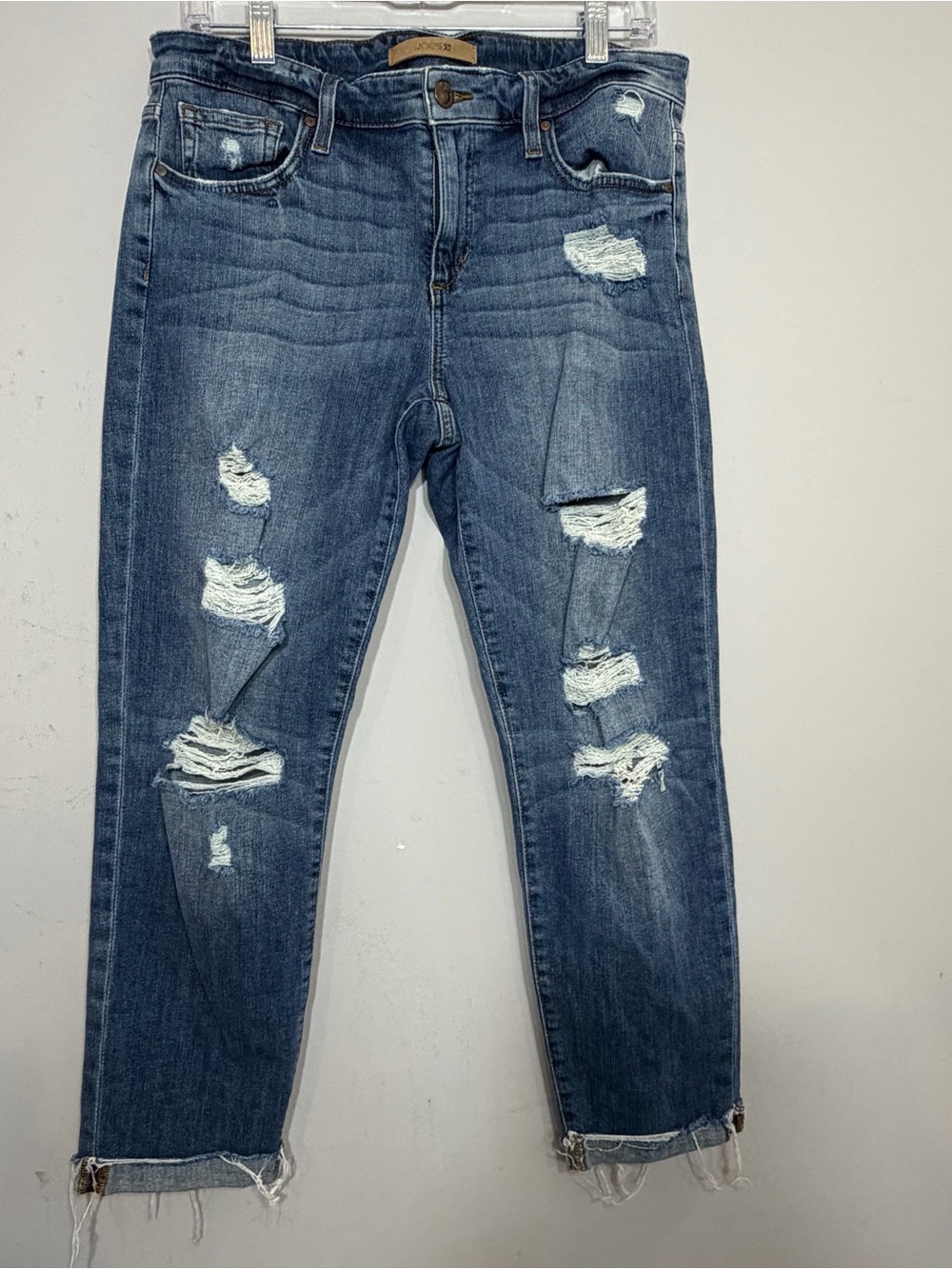 Joes Jeans Kency slim boyfriend cropped distressed cuffed jeans size 29